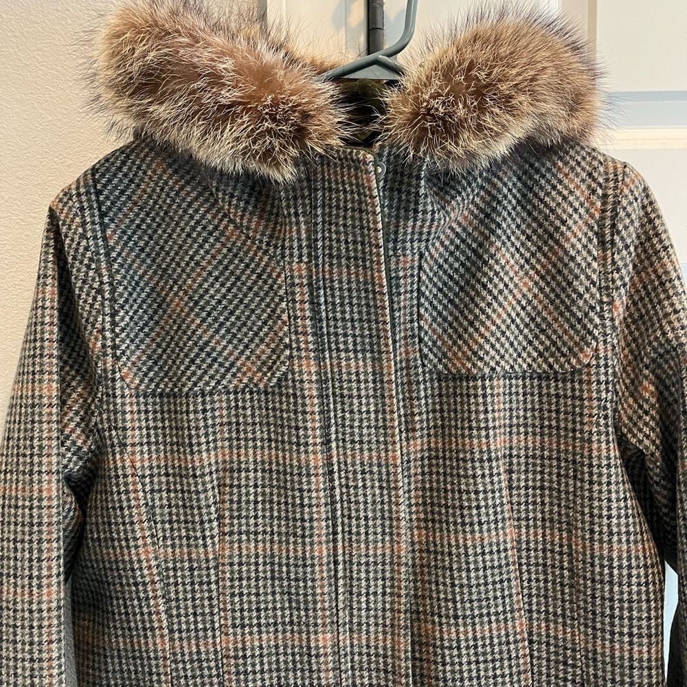 Pendleton W’s Wool Peacoat w/ Fur hood (M) EUC